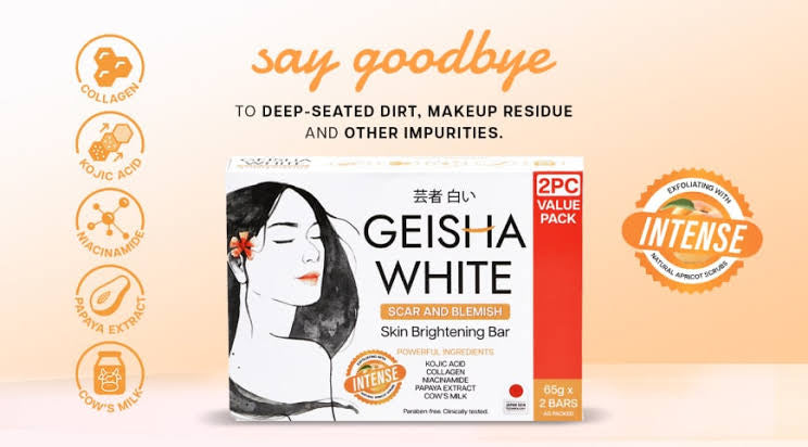 Geisha White Skin Brightening Bar ( INTENSE ) 65g x 3 Bars