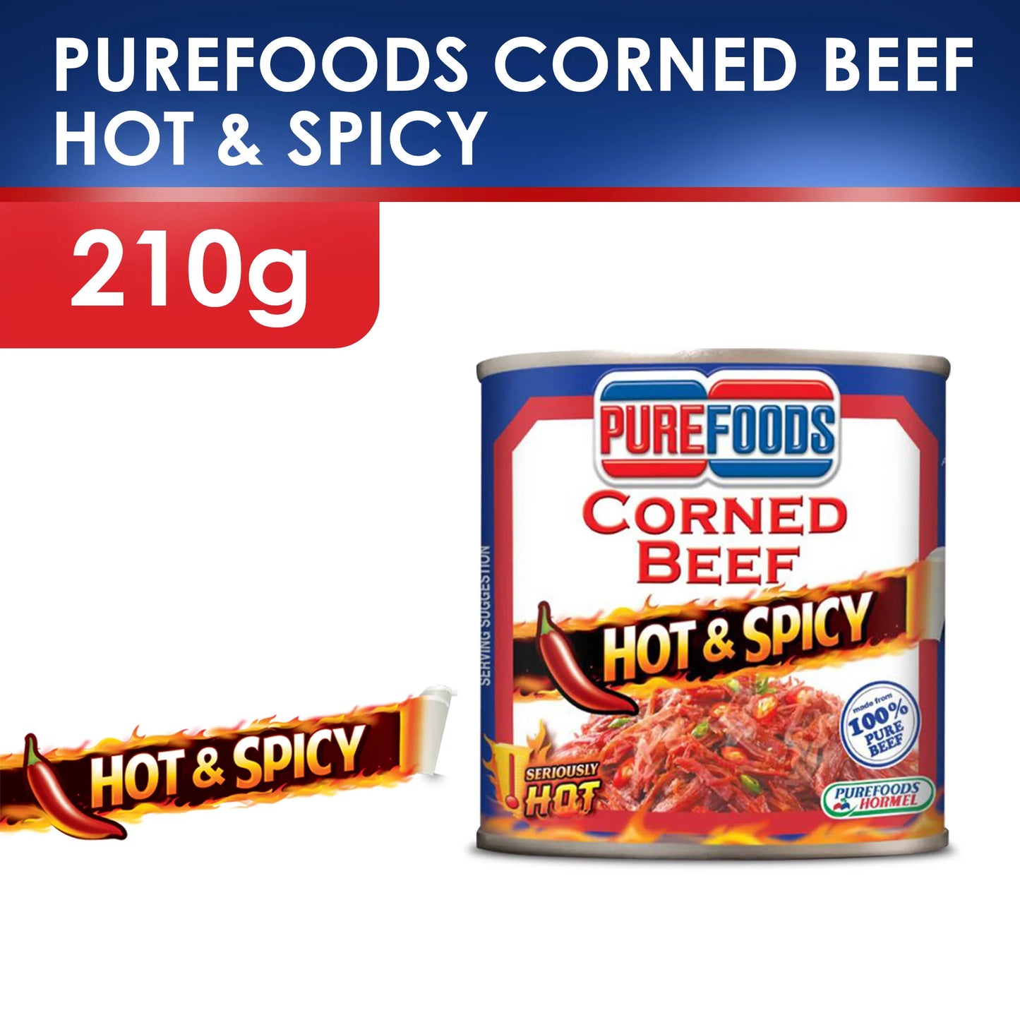 Purefoods Corned Beef Hot & Spicy 🌶️ 210g