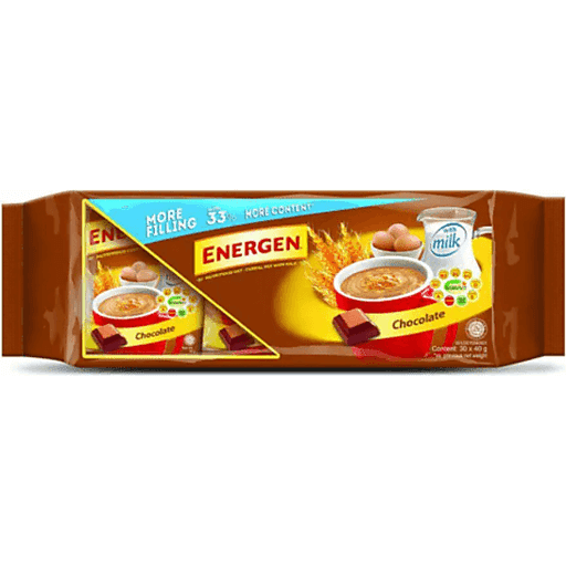 ENERGEN Nutritious Oat Cereal Mix With Milk - Chocolate Flavor 40gx10
