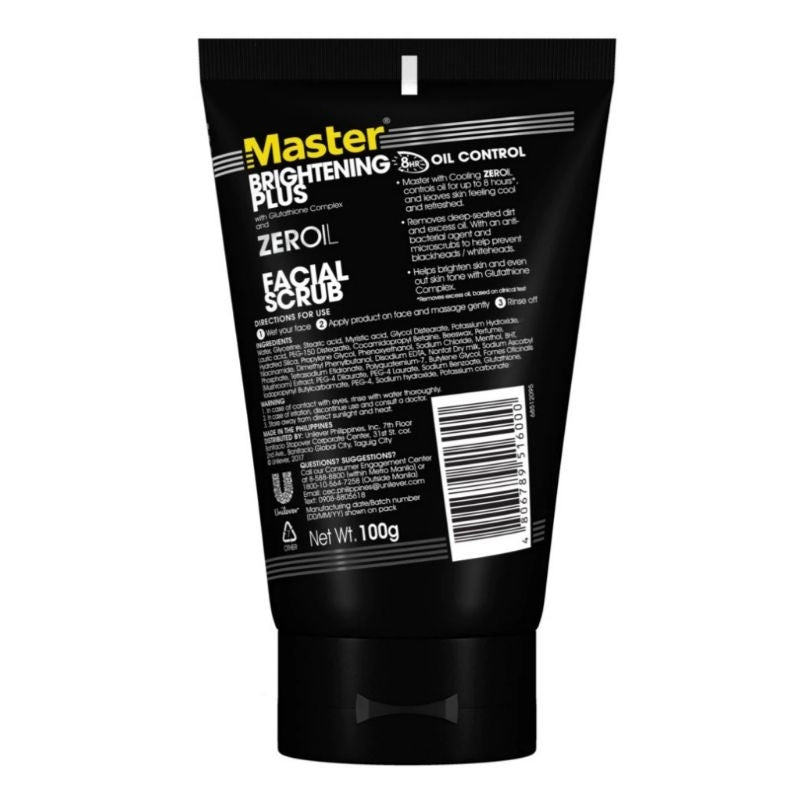 MASTER Brightening Plus with Glutathione Complex and Zero Oil Facial Scrub 100g