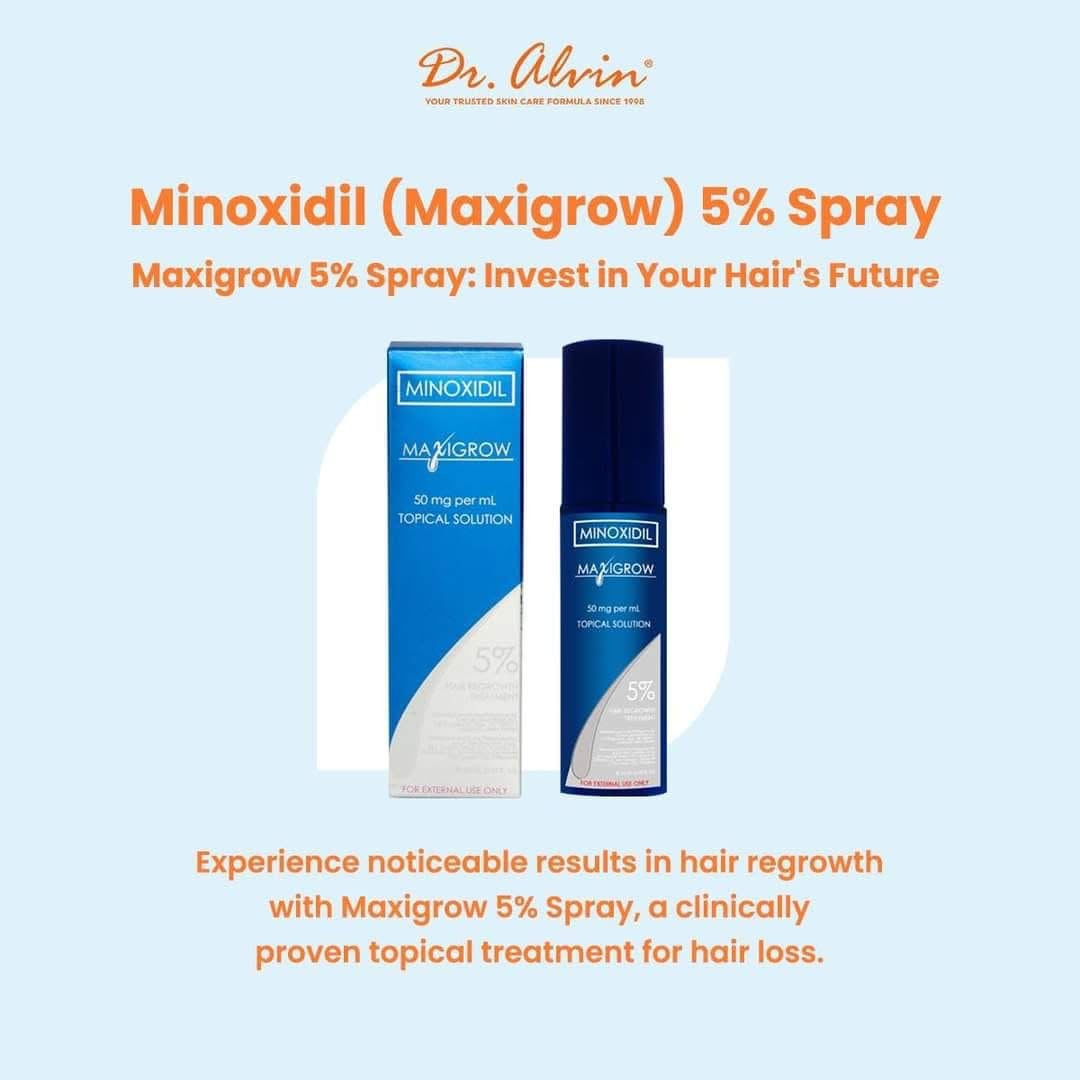 Dr Alvin MaxiGrow (Minoxidil 5%) Topical Spray - Hair Loss Treatment