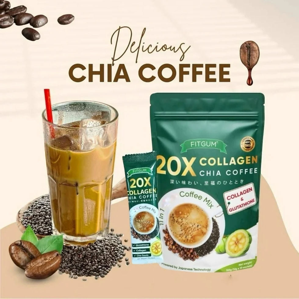 FITGUM Collagen Chia Coffee - 11 in 1 Coffee Mix
