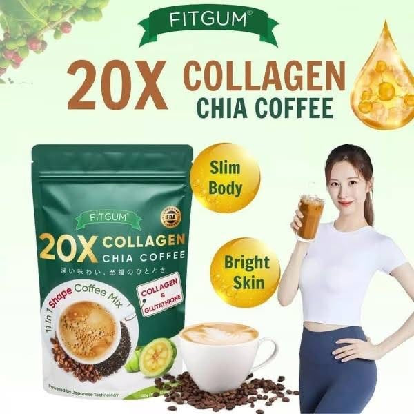 FITGUM Collagen Chia Coffee - 11 in 1 Coffee Mix