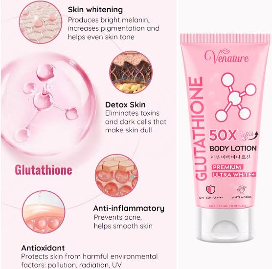 Venature Glutathione 50X Body Lotion Premium Ultra White SPf50+ PA++++ 150ml