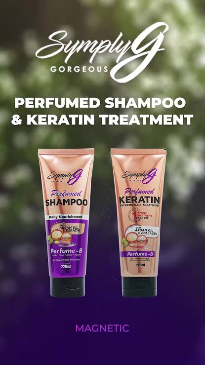 SYMPLY G Perfumed Keratin Extreme Hair Treatment with Argan Oil & Collagen Perfume - B FRUITY FLORAL MUSKY AQUATIC 220ml SHAMPOO+Conditioner Set - BVLGARI Scent Inspired