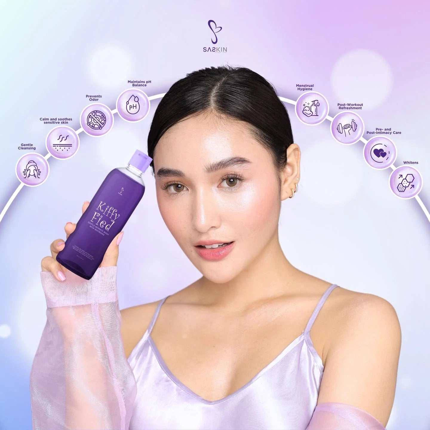 SASKIN Kiffy Fied Gentle Intimate Wash with Whitening 150ml