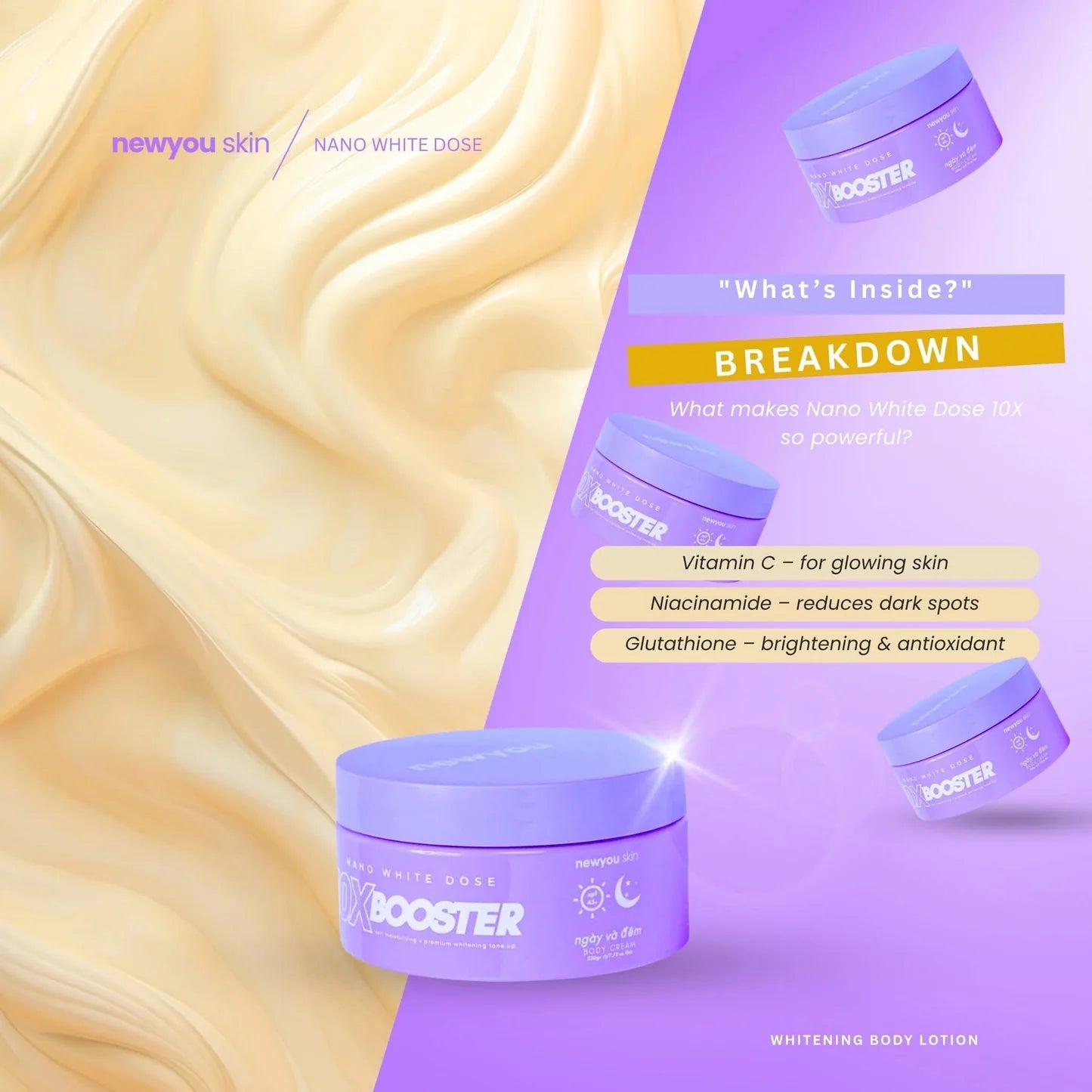 The New You Nano White Dose 10x Booster Body Cream 230g