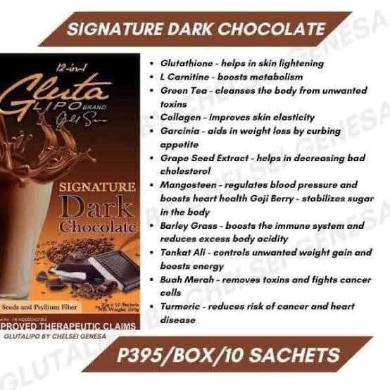 Glutalipo Dark Chocolate - 10 Sachets