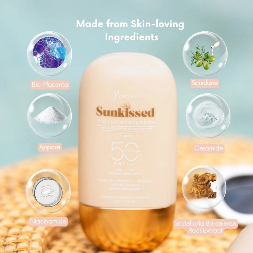 Barefaced Sunkissed TINTED Sunscreen SPF 50 PA++++ 50g - LIGHT