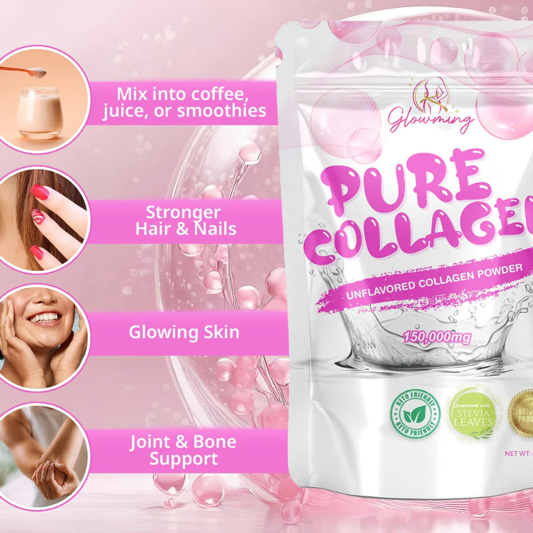 Glowming Pure
Collagen (Unflavored
Powder 150,000mg) by Cris Cosmetics (CC Glam) - 150g