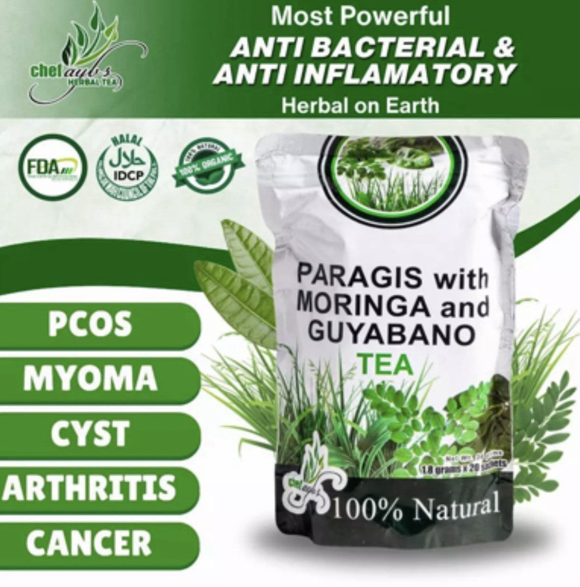 Chef Ayb’s Paragis Tea with Moringa and Guyabano 20 Tea Bags