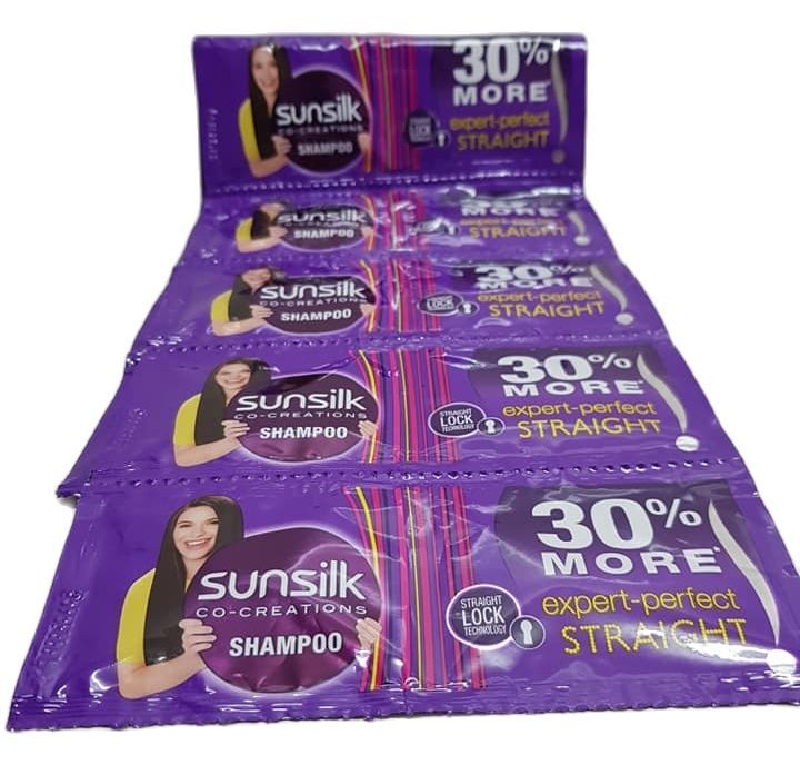 SUNSILK Shampoo Co-creations Expert Perfect Straight Shampoo Sachets 11+1 (sold per dozen)