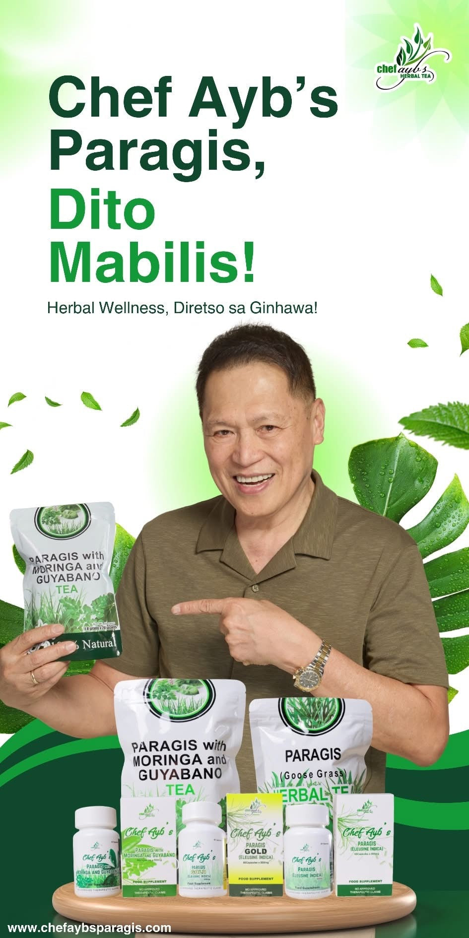 Chef Ayb’s Paragis Tea with Moringa and Guyabano 20 Tea Bags