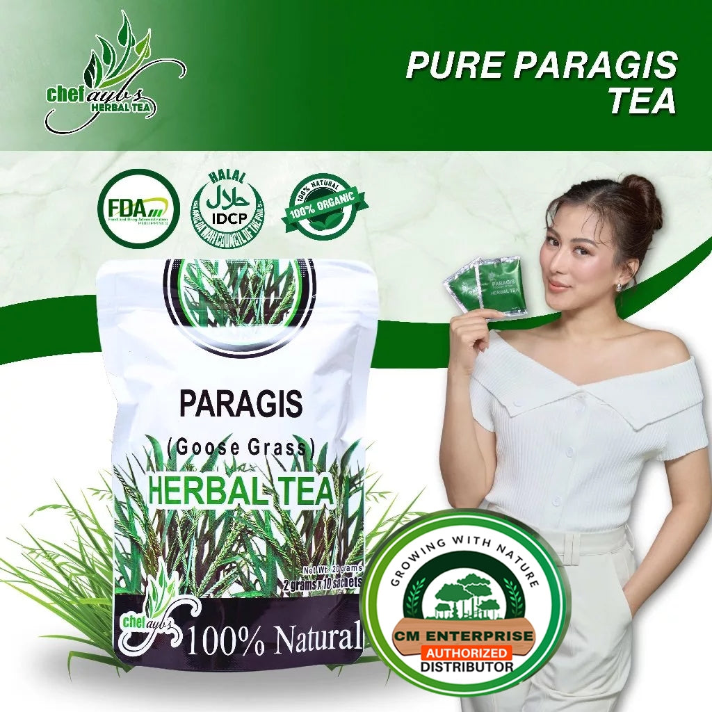 Chef Ayb's Paragis (Goose Grass) Herbal Tea - 100% Natural, Caffeine-Free Herbal Drink - 2g x 10 sachets