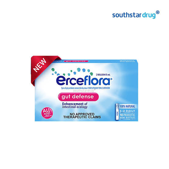 Erceflora Gut Defense 10 Probiotic Mini Bottles