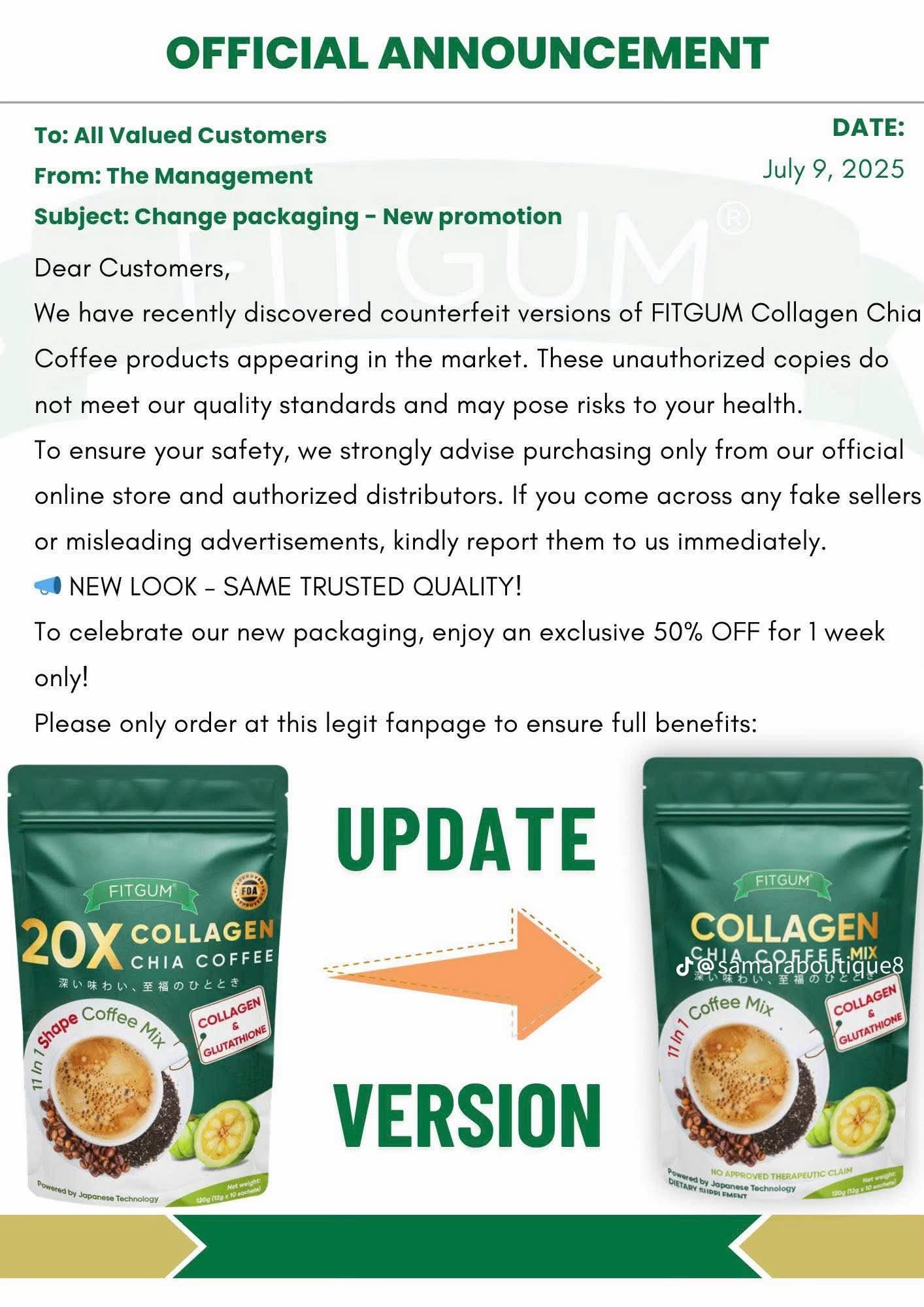 FITGUM Collagen Chia Coffee - 11 in 1 Coffee Mix