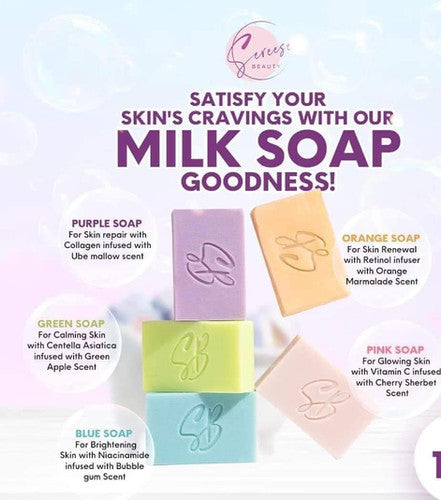 Sereese Whitening Milk Soap - COLLAGEN FOR SKIN REPAIR UBE MALLOW SCENT - 100g