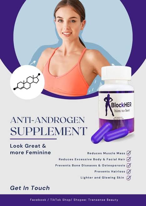BLOCKHER (Anti-Androgen) From Him to Her 100 capsules