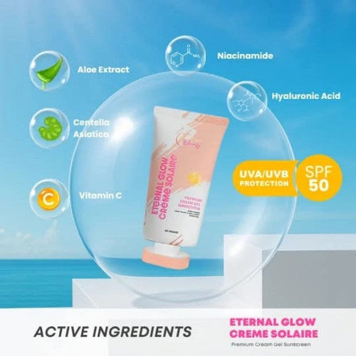 CC Glam & Beauty Eternal Glow Cremé Solaire Premium Cream Gel Suncreen 50g