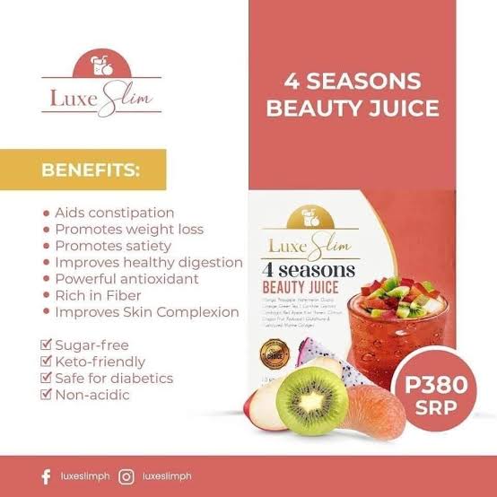 Luxe Slim 4 Seasons Slimming Beauty Juice POUCH - 21g x 8 Sachets