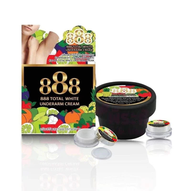 888 Total White Underarm Cream 35g (BLACK) - Reduces Body Odor and Sweating