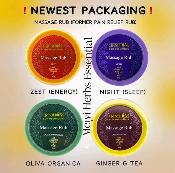 Creations Spa Essentials Pain Relief Rub – OLIVA ORGANICA Mint & Herb Scent 50g