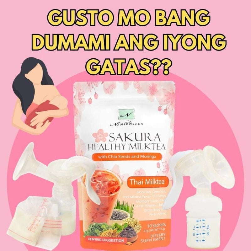 Namiroseus SAKURA Healthy Thai Milktea - 10 Sachets -ON SALE‼️ OCTOBER 30 2025 EXPIRY‼️
