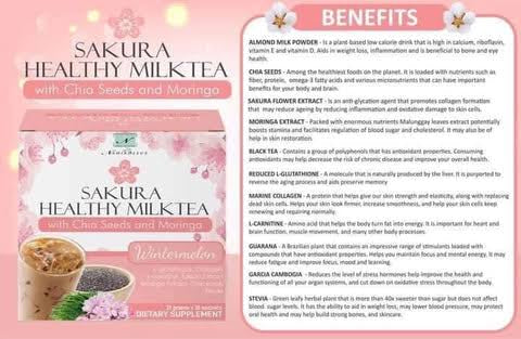 Namiroseus SAKURA Healthy Thai Milktea - 10 Sachets -ON SALE‼️ OCTOBER 30 2025 EXPIRY‼️