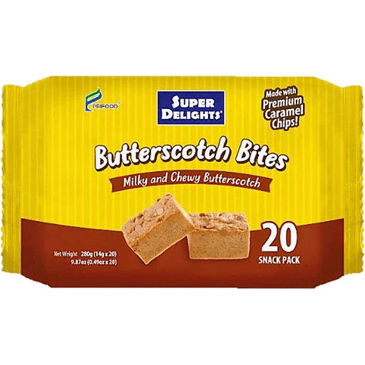 Prifood Super Delights Butterscotch Bites 20x14g ( 20 snacks per pack)