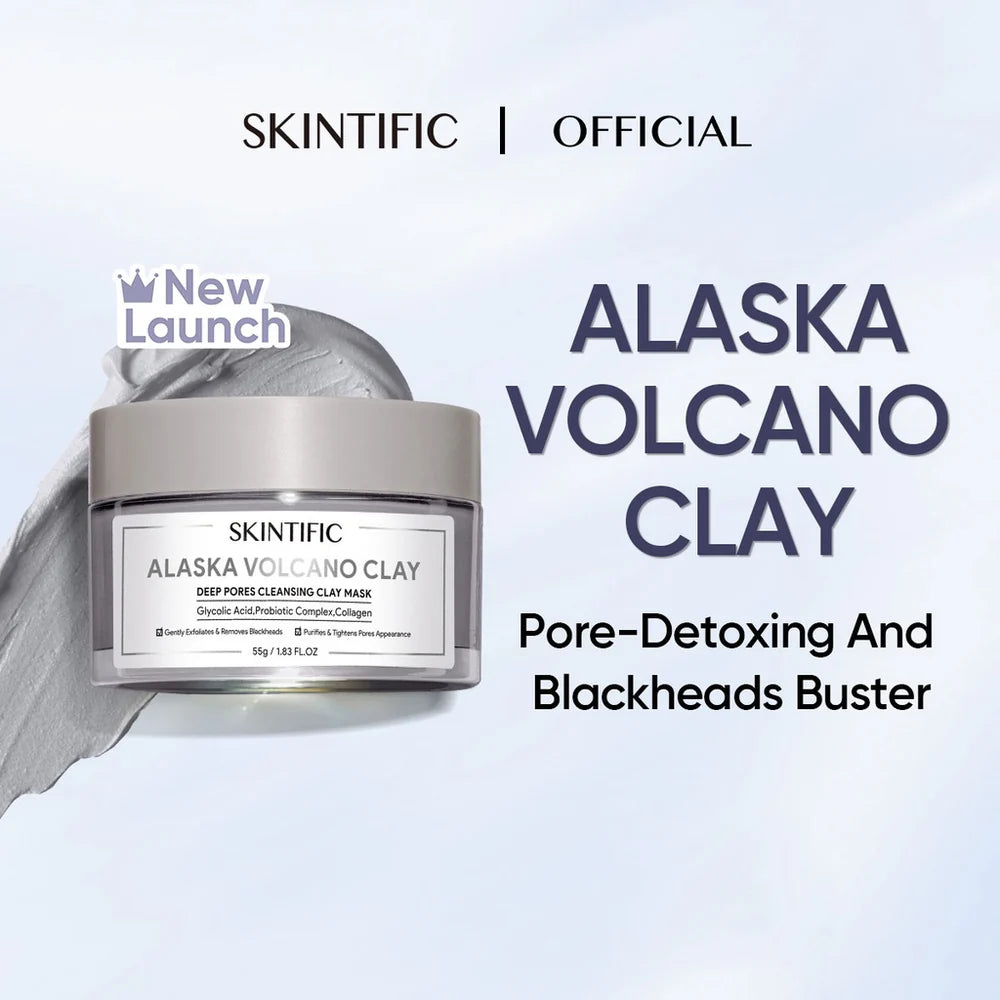 SKINTIFIC Alaska Volcano Blackheads Deep Pores Cleansing Mud Clay Mask 55G