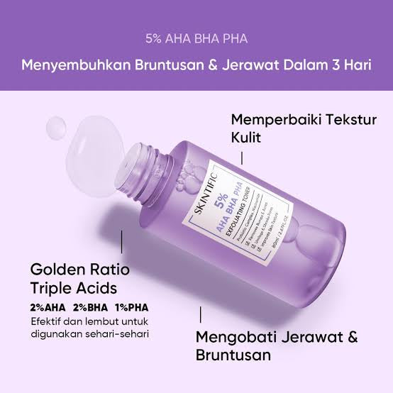 SKINTIFIC 5% AHA BHA PHA EXFOLIATING TONER