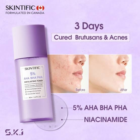 SKINTIFIC 5% AHA BHA PHA EXFOLIATING TONER