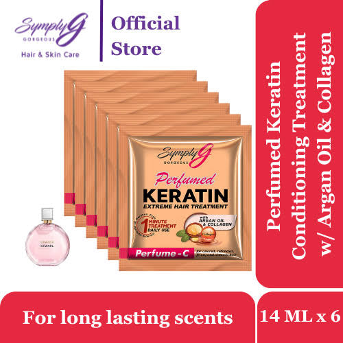 SYMPLY G PERFUMED KERATIN EXTREME HAIR TREATMENT - Perfume C 14ML X 6 Sachets - Chanel Scent Inspired