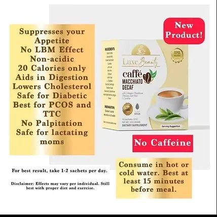 Luxe Slim Caffe Macchiato Decaf Pouch - 21g X 8 Sachets