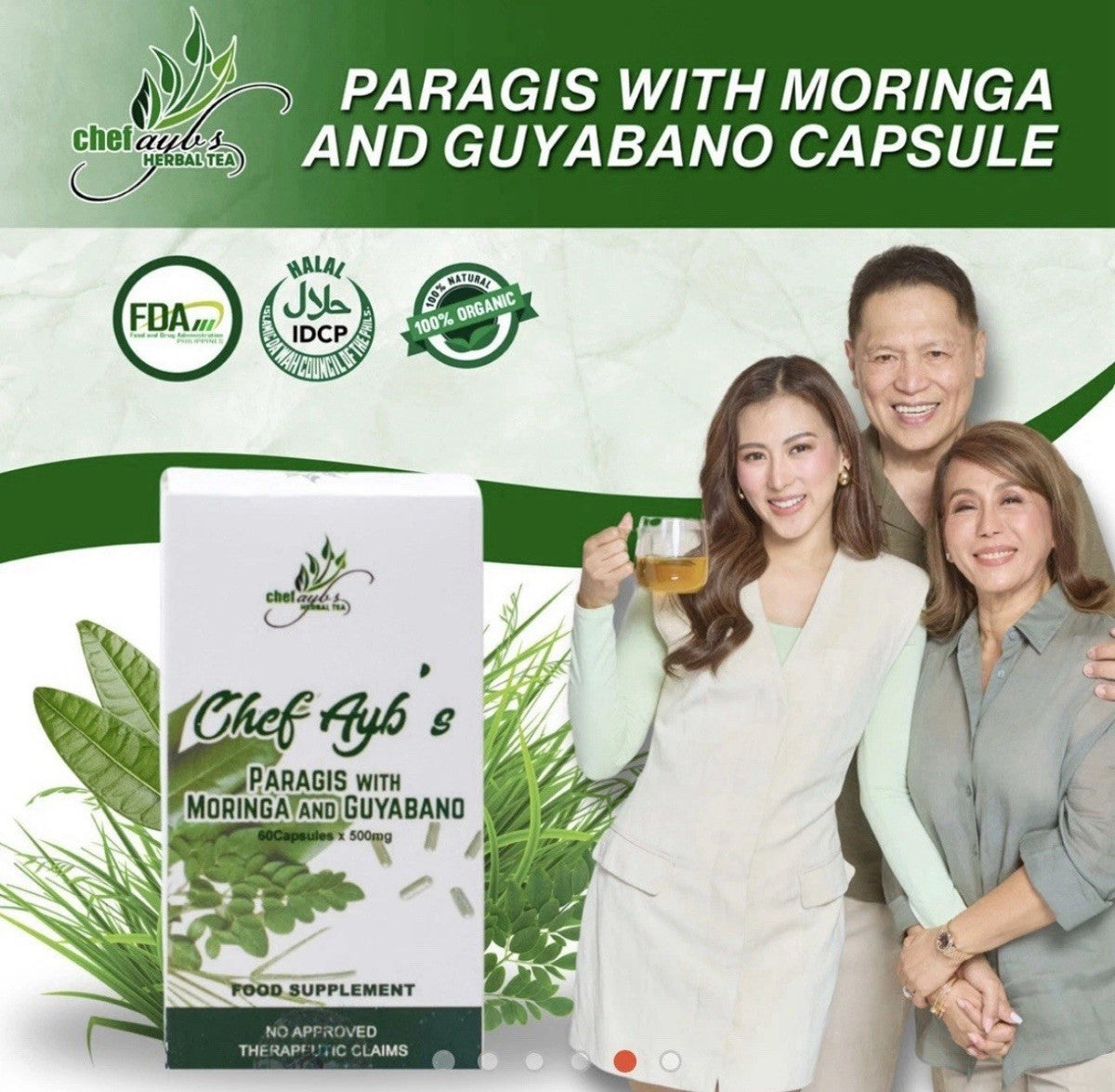 Chef Aybs Paragis with Moringa and Guyabano Capsules - 60 Capsules