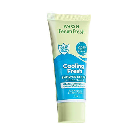 Avon Quelch Feelin Fresh Cooling Fresh Shower Clean Antibac Deo Cream 55g