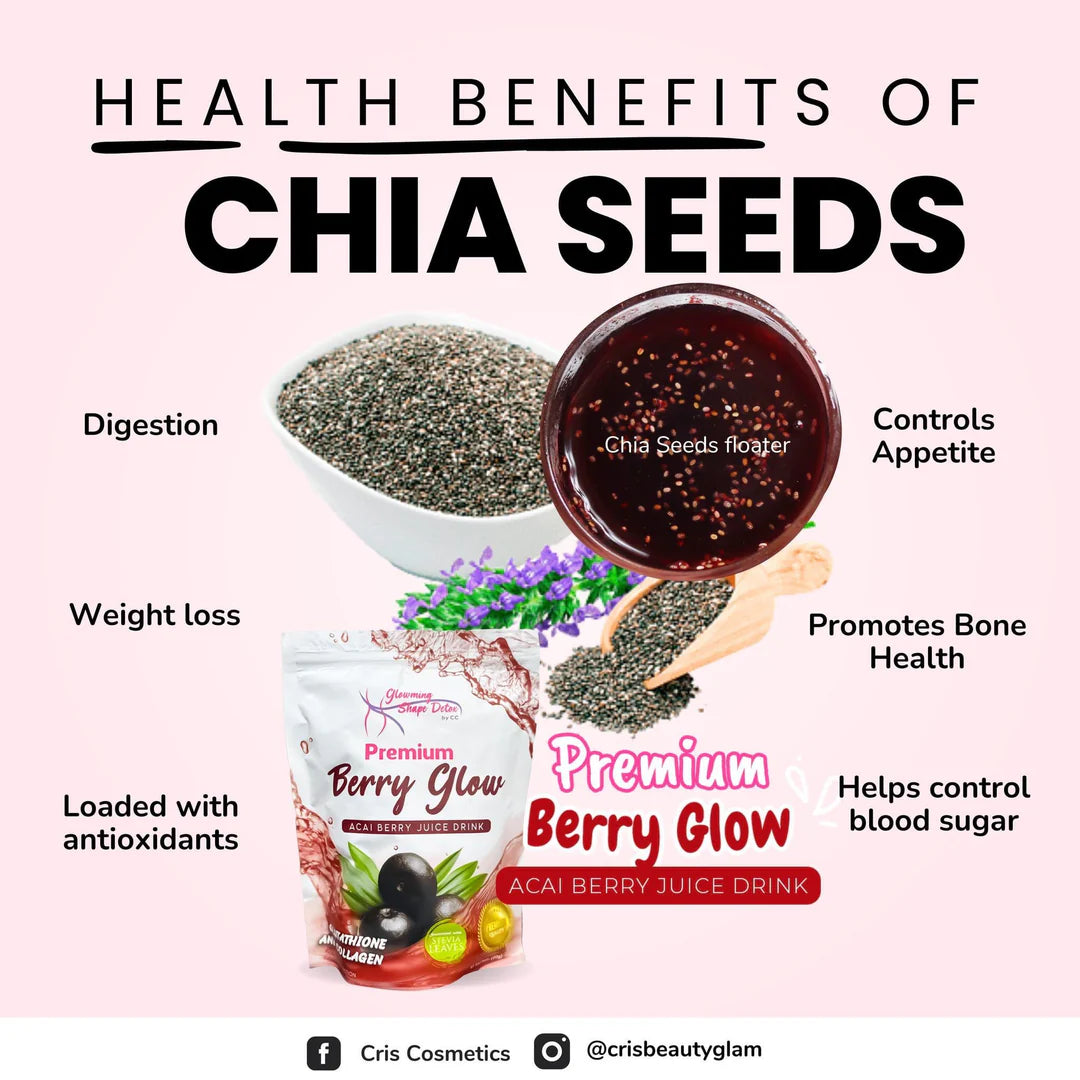 Premium Berry Glow Acai Berry Juice Drink by Glowming - Cris Cosmetics (CC Glam)