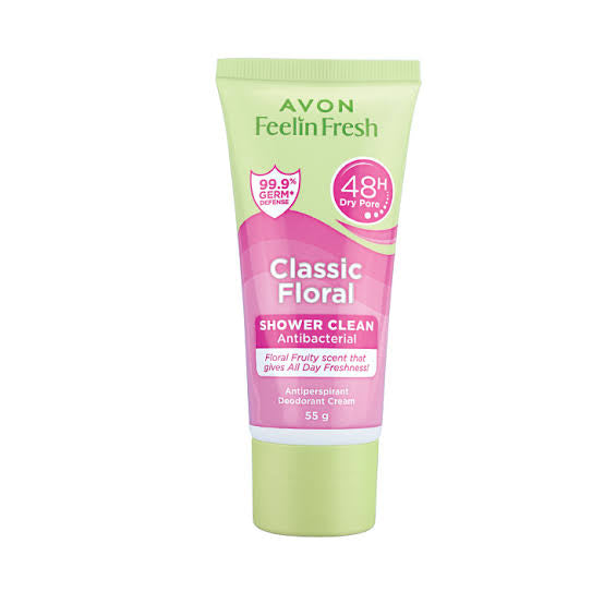 AVON FEELIN FRESH QUELCH CLASSIC FLORAL Anti-Perspirant Deodorant Cream 55G