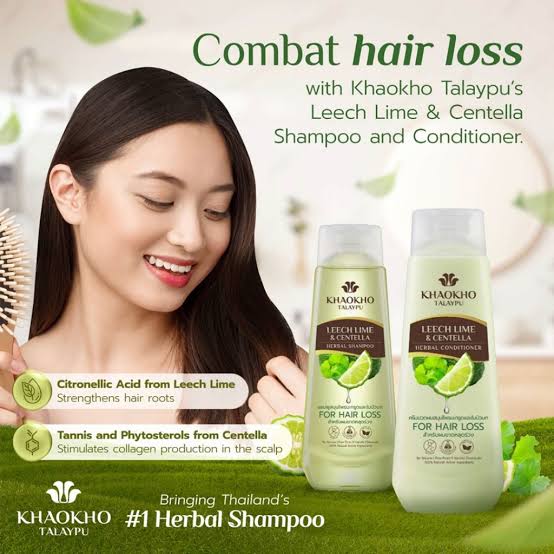 Khaokho Talaypu Herbal Shampoo Leech Lime and Centella - 185mL
