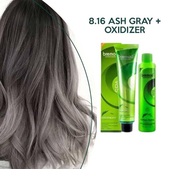Bremod 8.16 Ash Grey Hair Color Dye Cream & 9% OR 12% Oxidizer