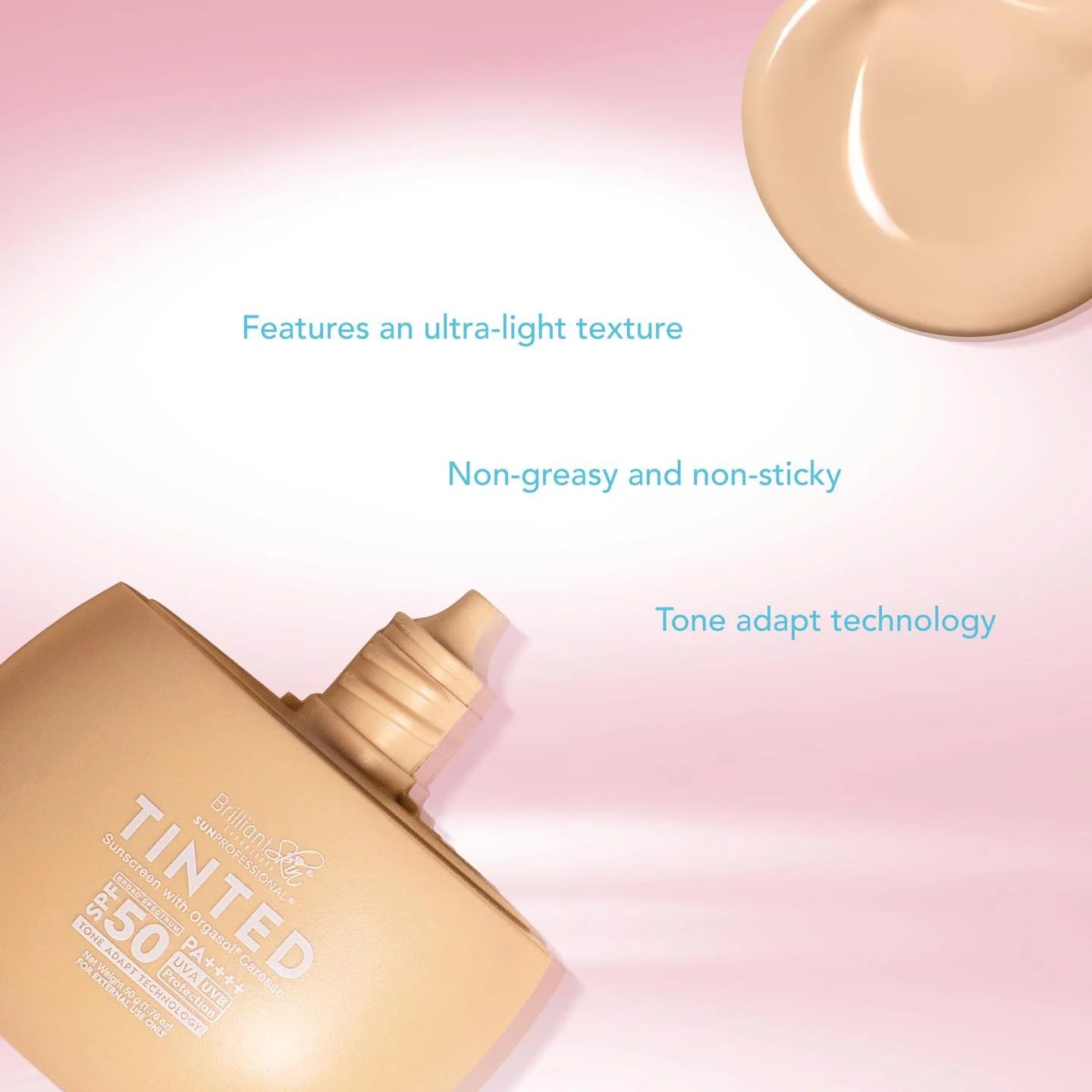 Brilliant Skin SunProfessional Sunscreen TINTED with Orgasol Caresse SPF 50 PA++++ - 50g