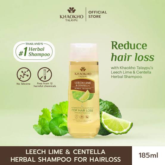 Khaokho Talaypu Herbal Shampoo Leech Lime and Centella - 185mL