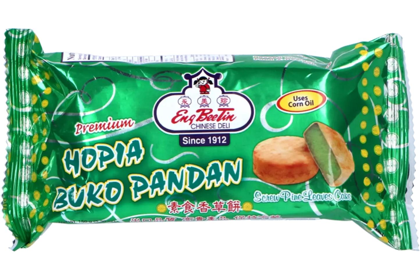 PREMIUM BUKO PANDAN
BOX ENG BEE TIN HOPIA
150G