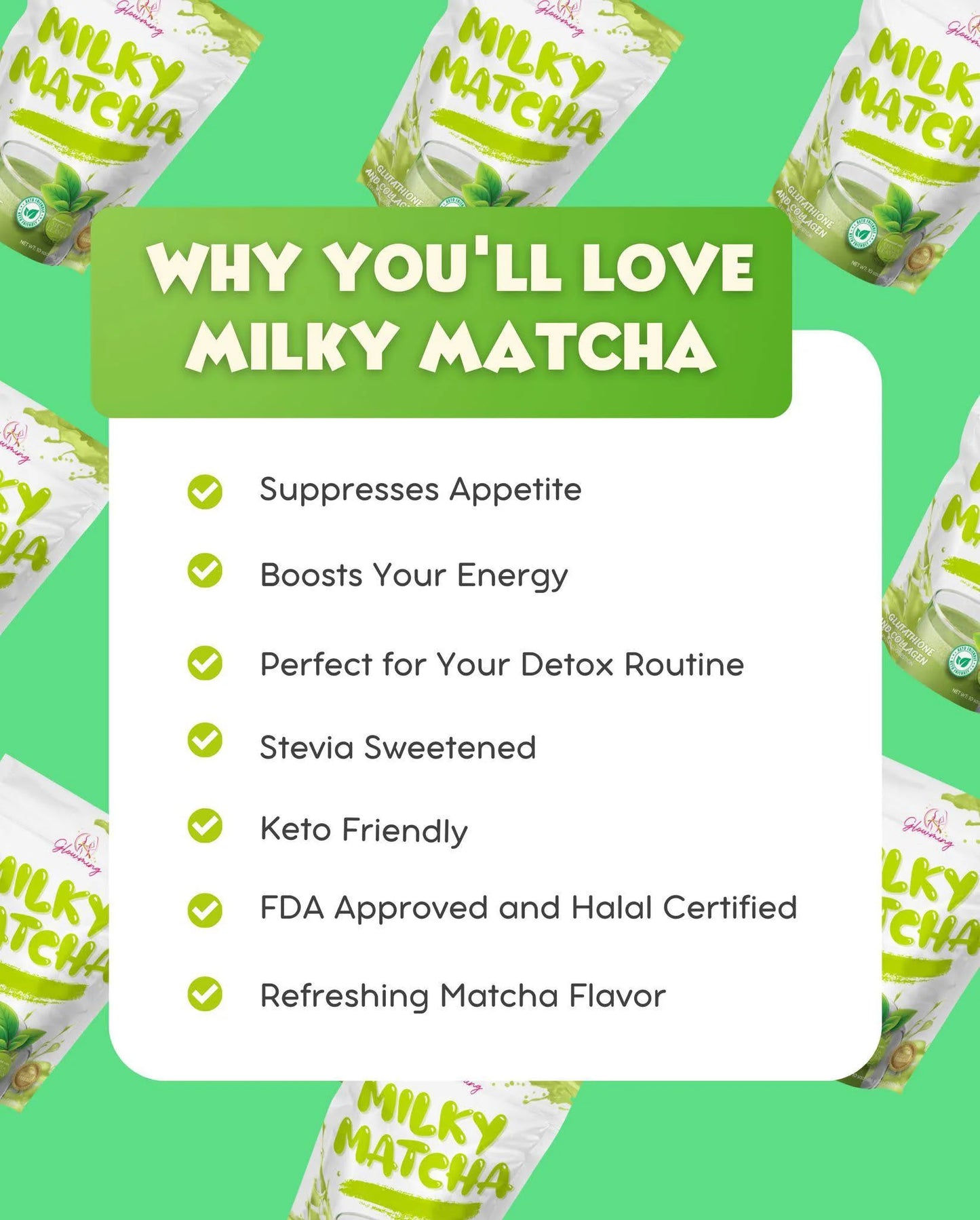 Glowming Shape Detox Premium MILKY MATCHA - Cris Cosmetics (CC Glam)