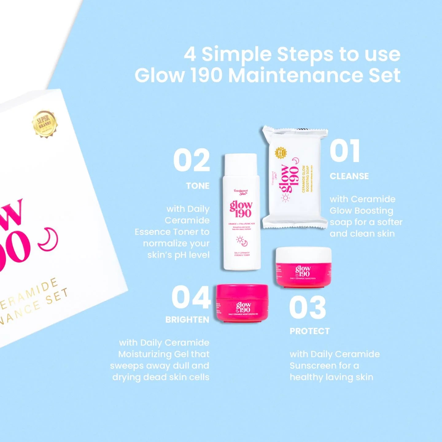 Honest Glow - Transformed Skin Glow 190 Daily Ceramide Maintenance Set - NO BOX SALE‼️ ( BOX GOT DAMAGED ON SHIPPING)