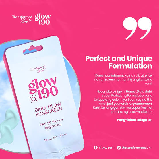 Honest Glow Transformed Skin Glow 190 Daily Glow Sunscreen SPF 30 PA+++ 50g