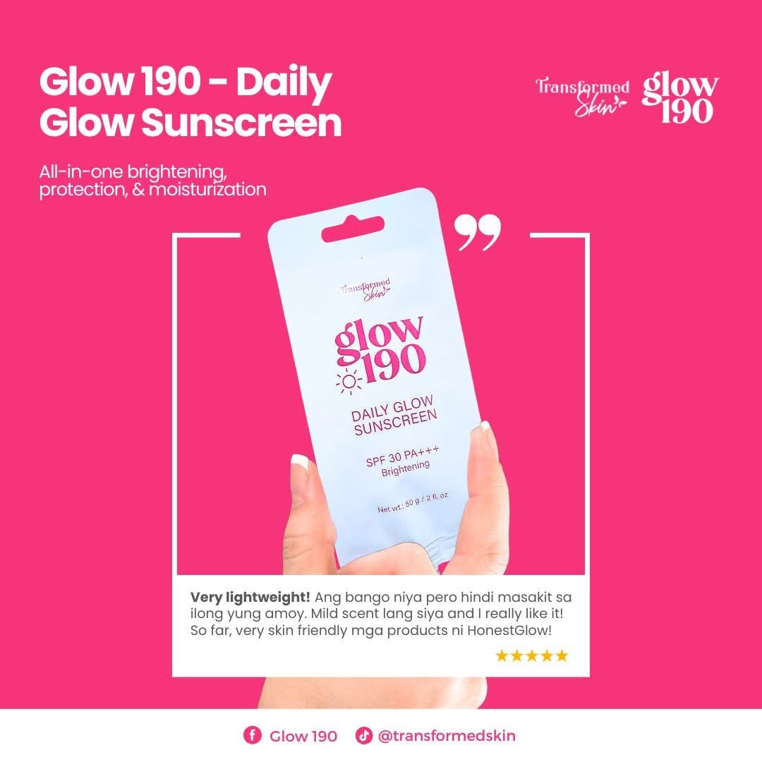 Honest Glow Transformed Skin Glow 190 Daily Glow Sunscreen SPF 30 PA+++ 50g