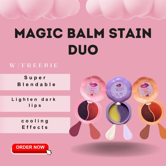 CC GLAM By Cris Cosmetics Lip Balm Stain - DUO PEACH AND BLOODSHOT SHADES