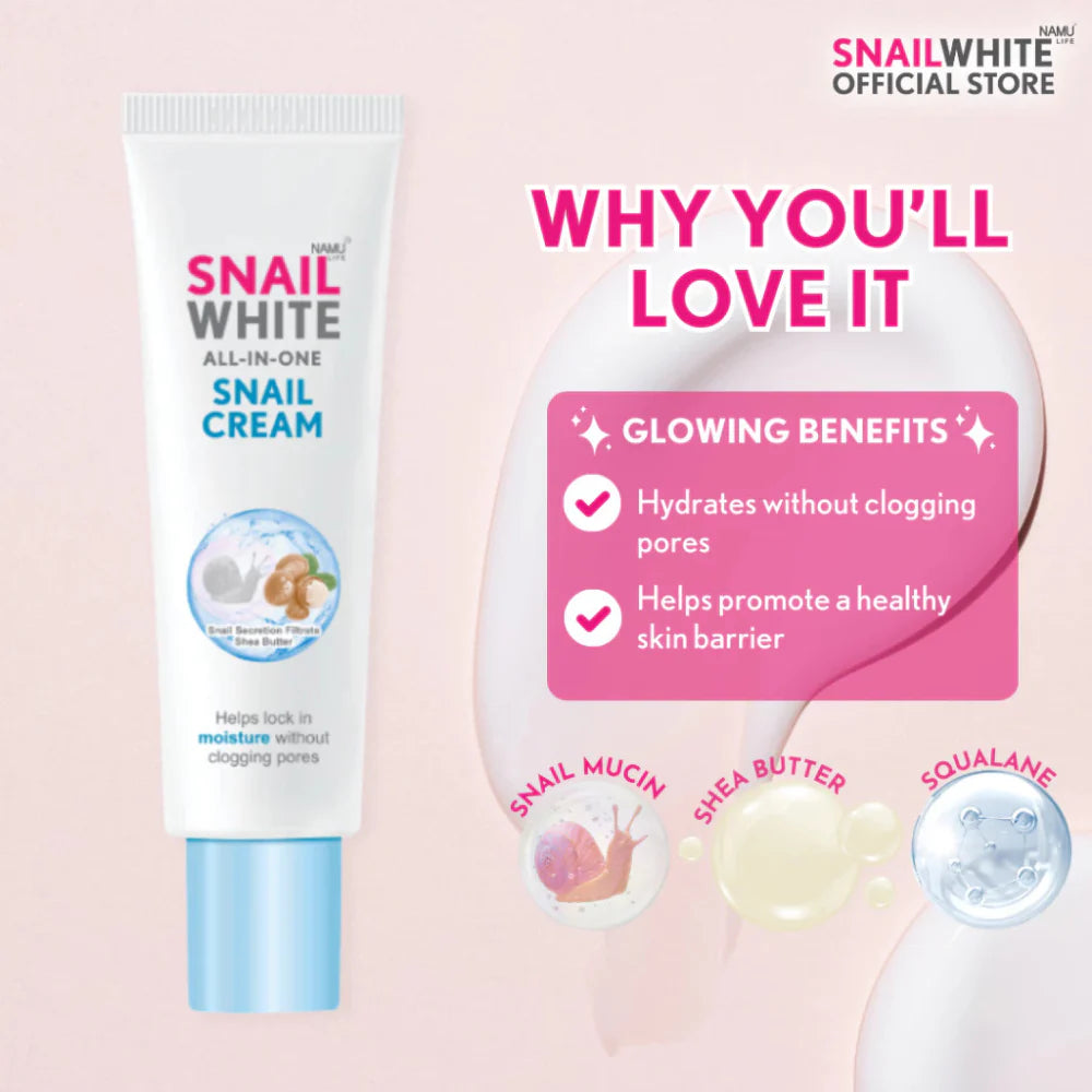 NAMU SNAILWHITE ALL-IN-ONE SNAIL CREAM 30ML - SNAIL MUCIN + Squalane