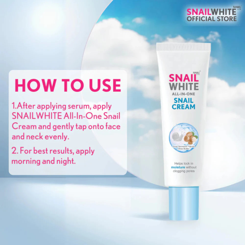 NAMU SNAILWHITE ALL-IN-ONE SNAIL CREAM 30ML - SNAIL MUCIN + Squalane